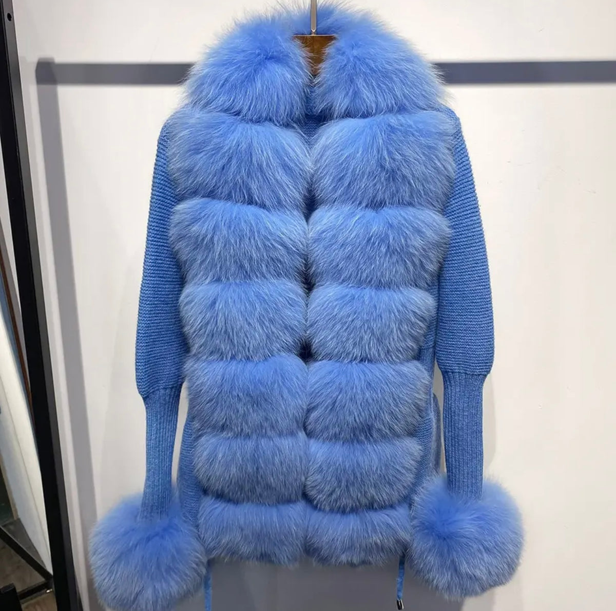 Real fox fur cardigan
