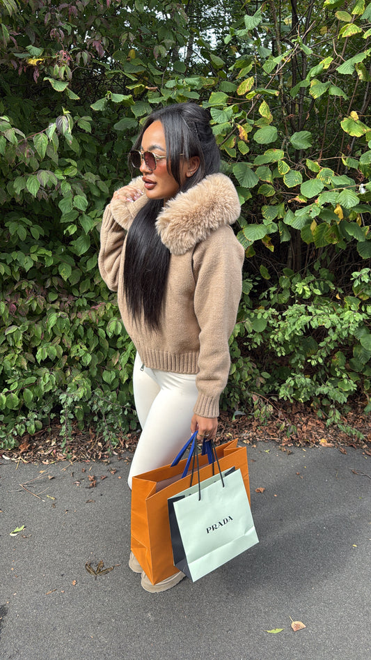 Faux hooded cardigan