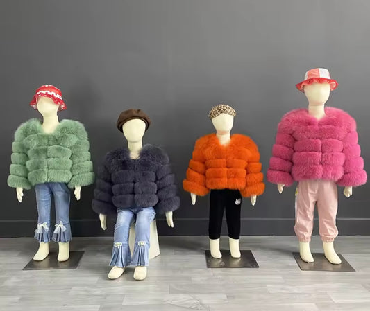 Kids real fur coat (coloured collection)