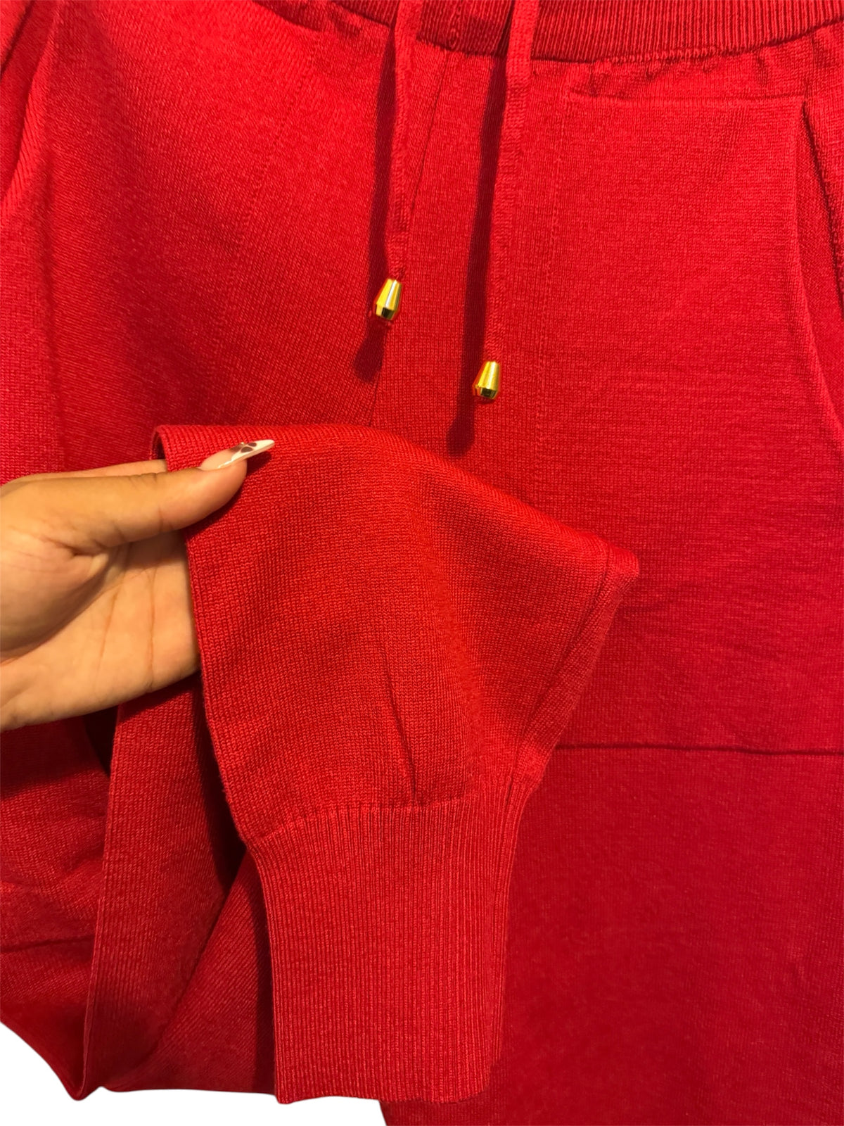 Real fox fur cuffed co ord