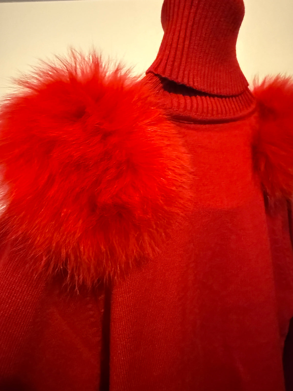 Real fox fur cuffed co ord