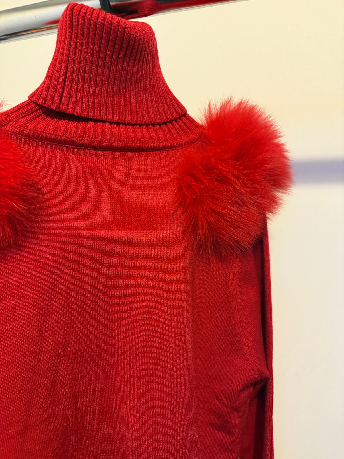 Real fox fur cuffed co ord