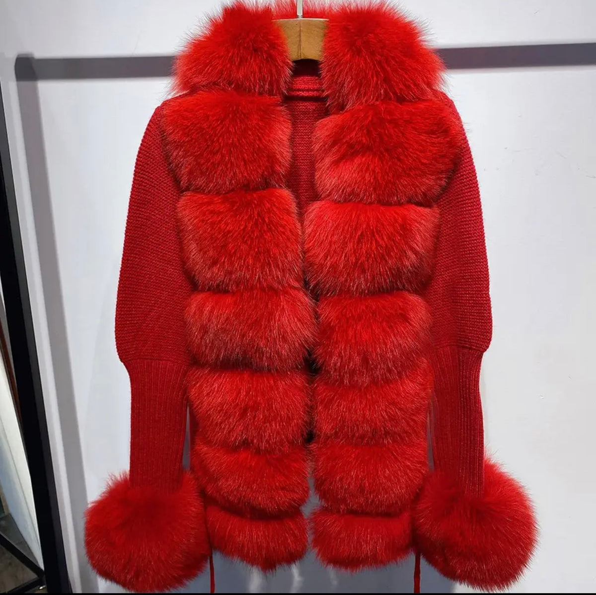 Real fox fur cardigan