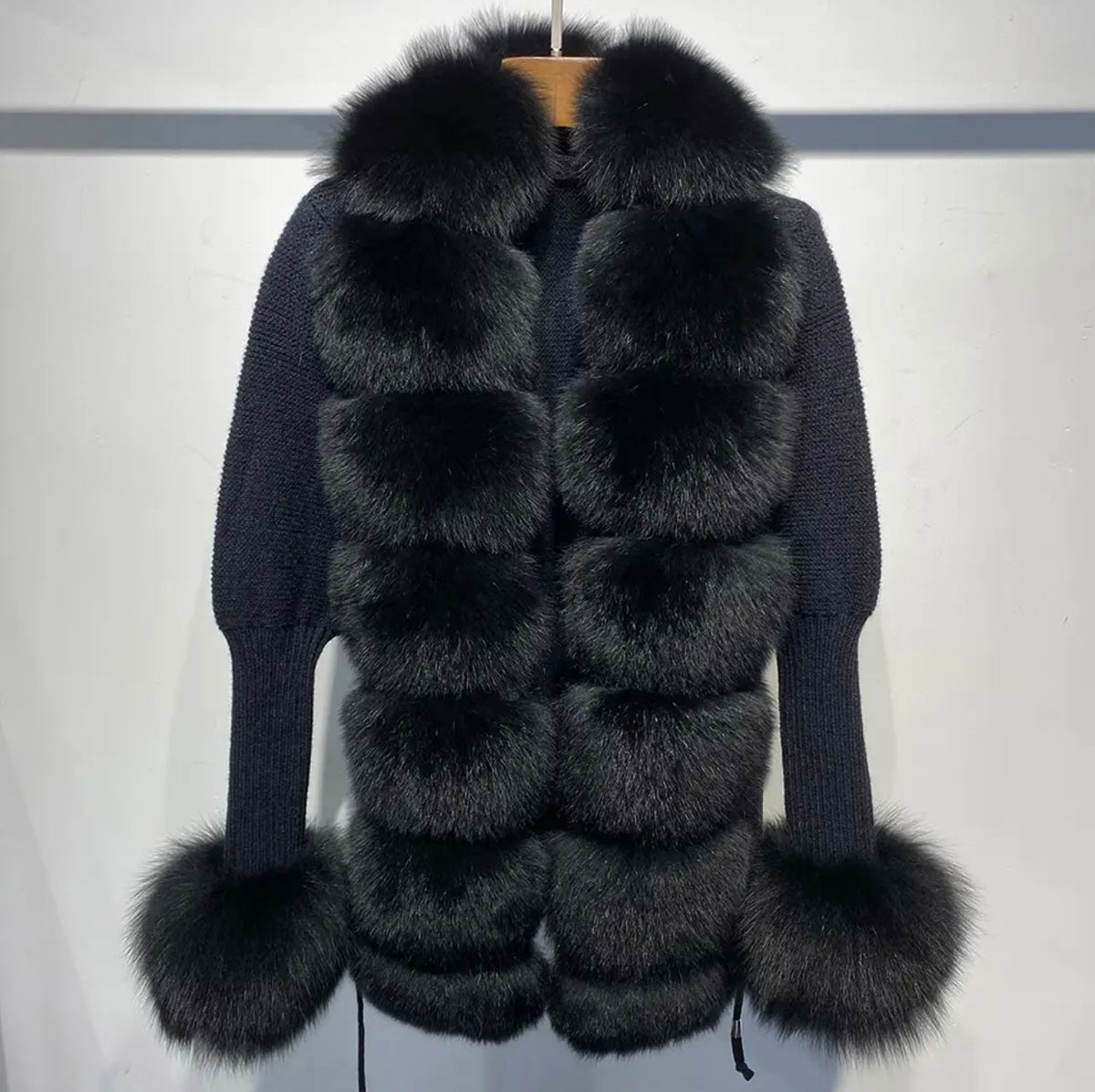 Real fox fur cardigan