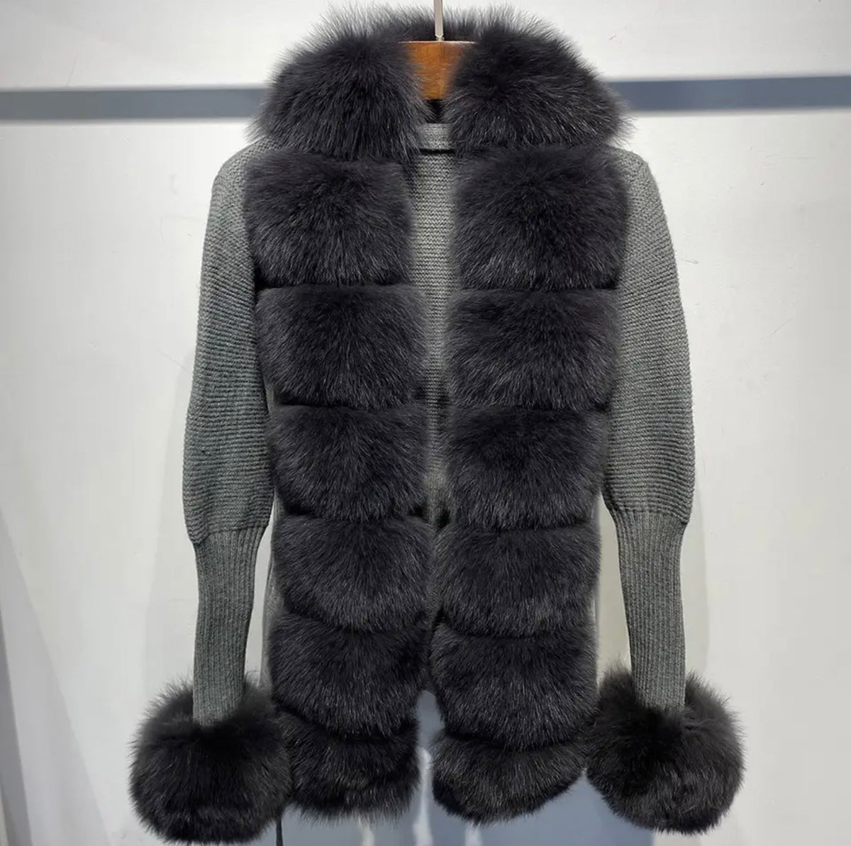 Real fox fur cardigan