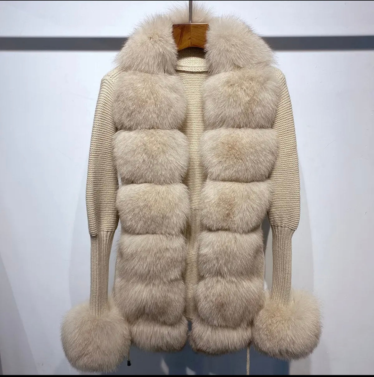 Real fox fur cardigan